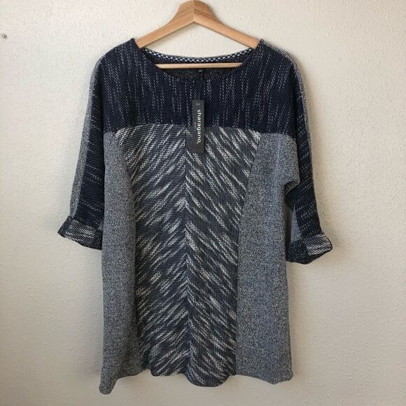 NWT Sharagano 3/4 Sleeve Top Size Large - Picture 1 of 7